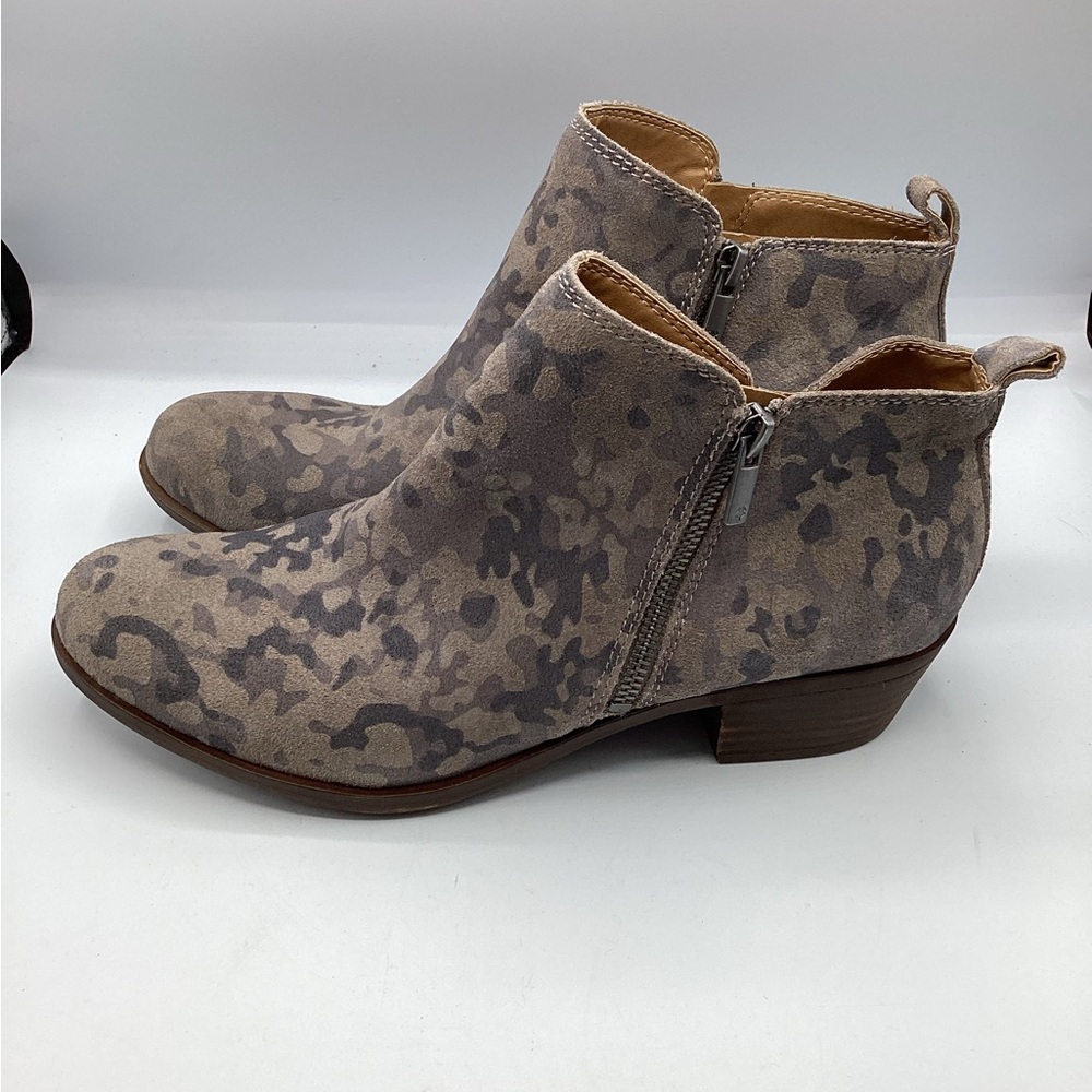 Lucky Brand Women's Basel Leather Ankle Bootie Camo Size 11 Camouflage‎